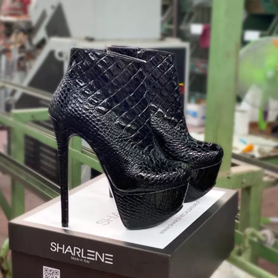 Donna SHARLENE CALZATURE Tronchetti-Black Coconut Ankle Boot - Cod. 30191