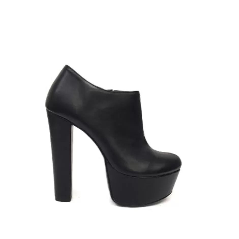 Donna SHARLENE CALZATURE Polacchetti-Black Leather Boots - Cod. 7676