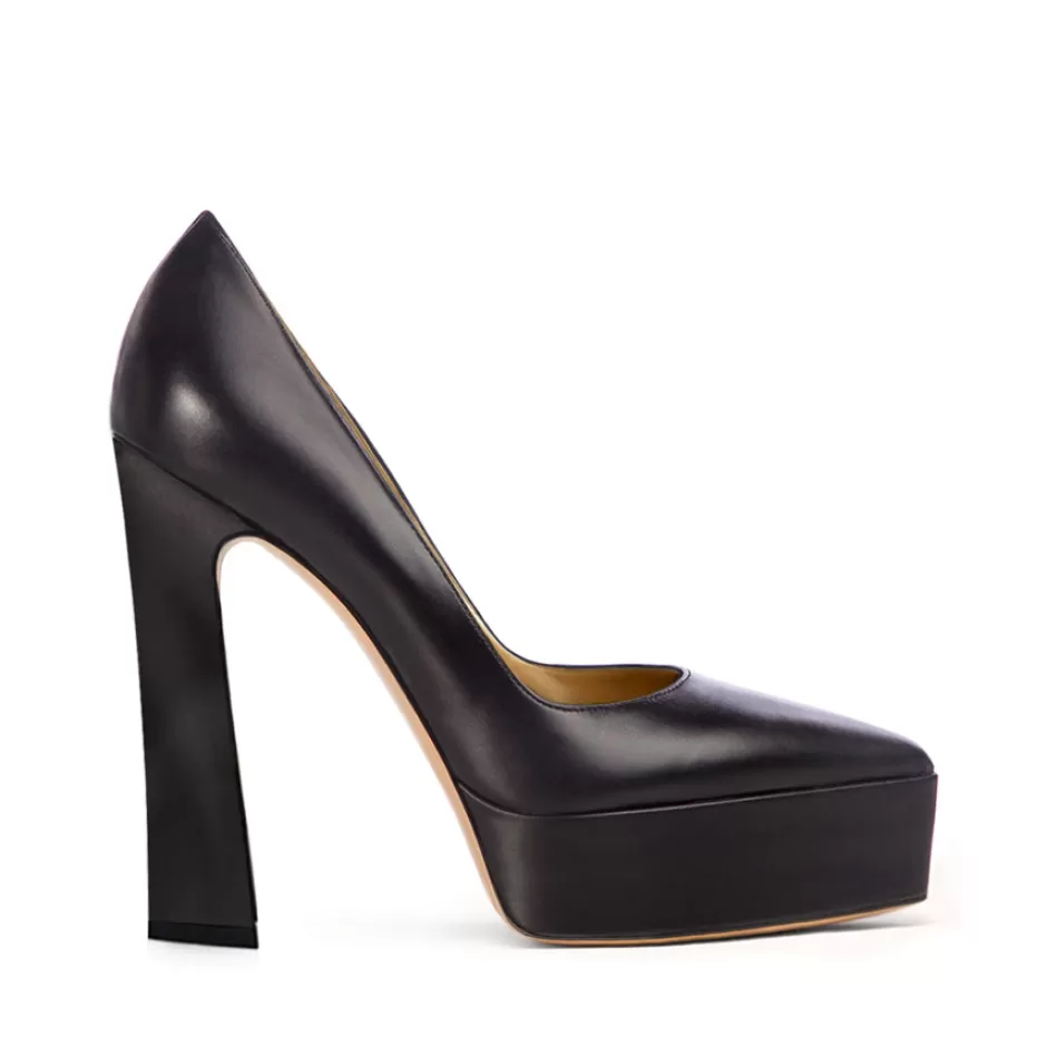 Donna SHARLENE CALZATURE Decollete-Black Leather Decollete - Cod. 38185