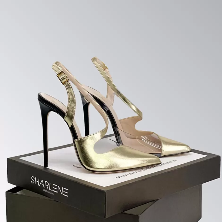 Donna SHARLENE CALZATURE Sandali-Black Leather/ Platinum Sandal - Cod. 16422