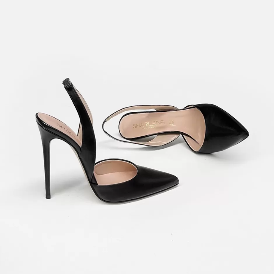 Donna SHARLENE CALZATURE Sandali-Black Leather Sandal - Cod. 17782