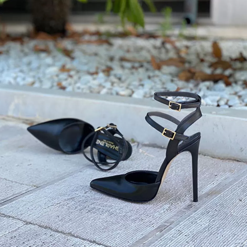 Donna SHARLENE CALZATURE Sandali-Black Leather Sandal - Cod. 28938