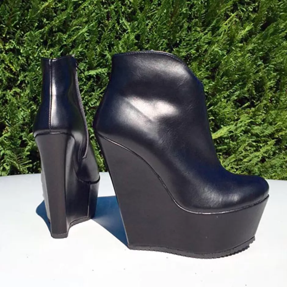 Donna SHARLENE CALZATURE Tronchetti-Black Leather Trunk - Code 10273