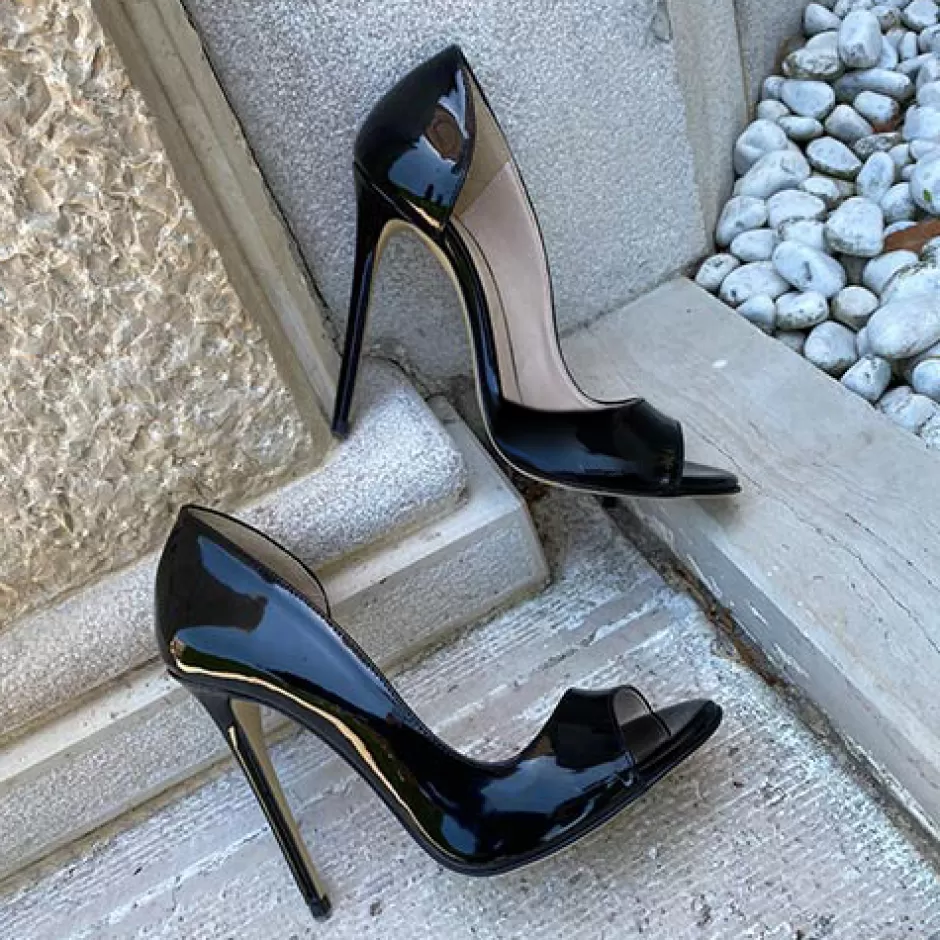 Donna SHARLENE CALZATURE Decollete-Black Patent Leather Pumps - Cod. 28835