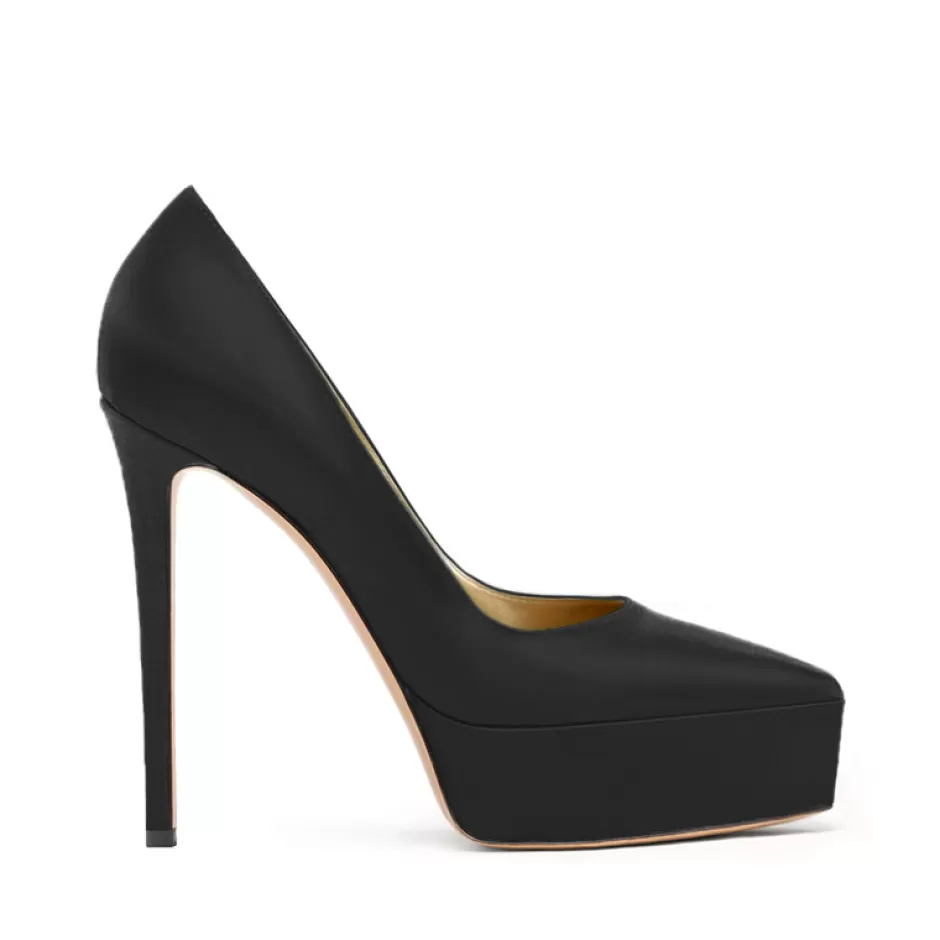 Donna SHARLENE CALZATURE Decollete-Black Satin Decollete - Cod. 37790