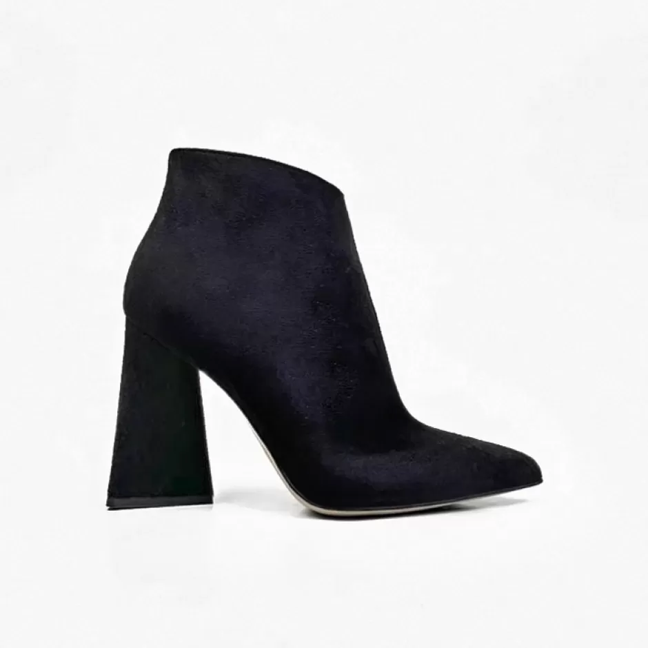 Donna SHARLENE CALZATURE Tronchetti-Black Suede Ankle Boot - Cod. 26795