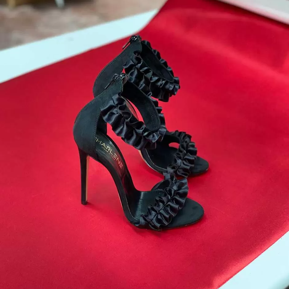 Donna SHARLENE CALZATURE Sandali-Black Suede Sandal - Cod. 17073