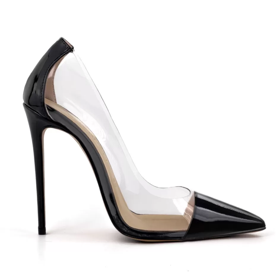 Donna SHARLENE CALZATURE Decollete-Black/ Transparent Patent Leather Pumps - Cod. 40034