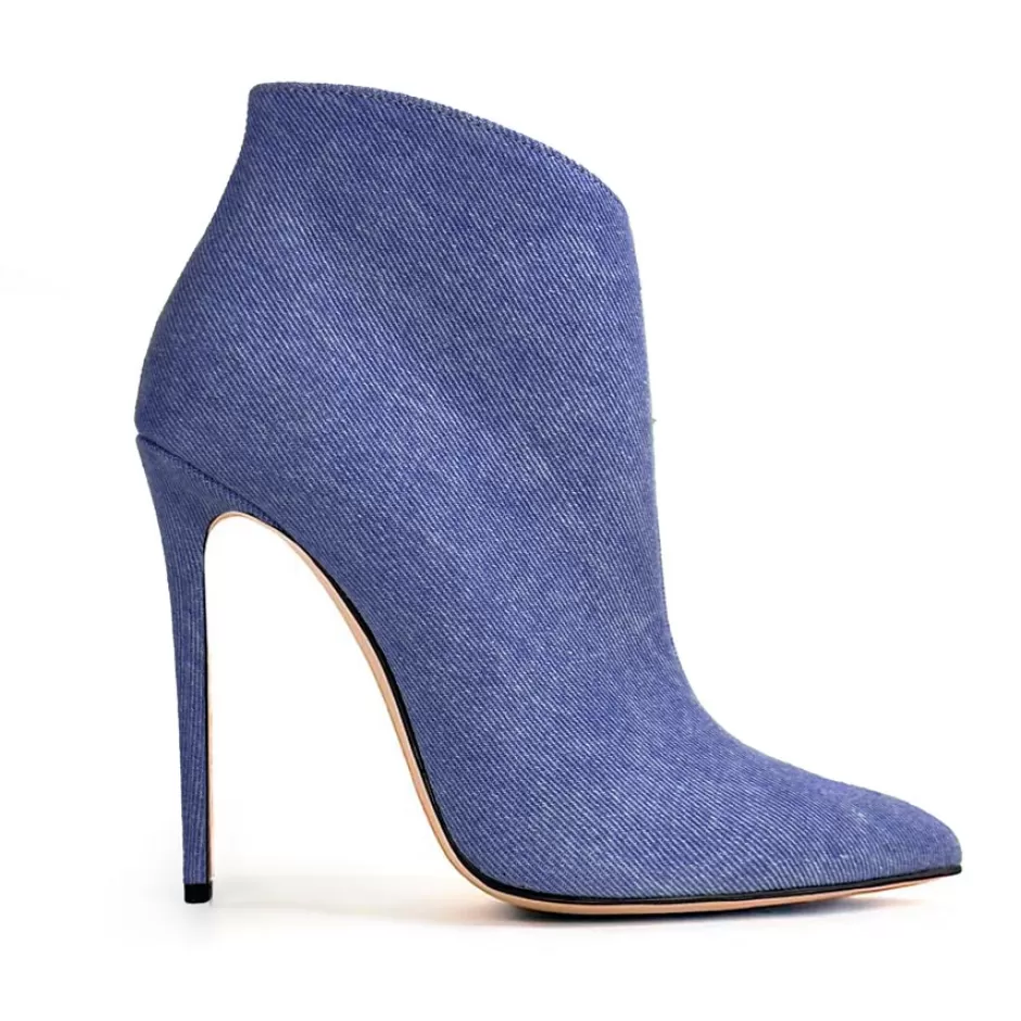 Donna SHARLENE CALZATURE Tronchetti-Blue Denim Ankle Boot - Cod. 39557