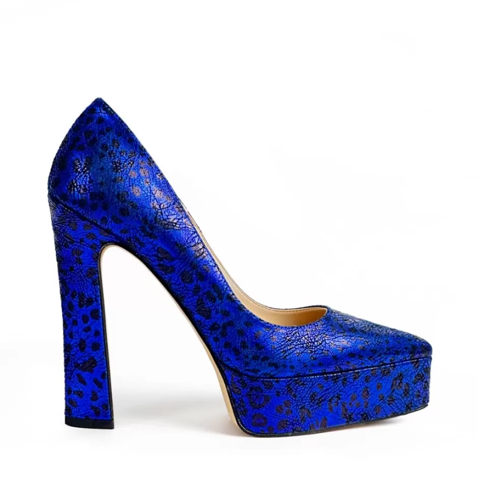 Donna SHARLENE CALZATURE Decollete-Blueette Laminated Speckled Decollete - Cod. 39656