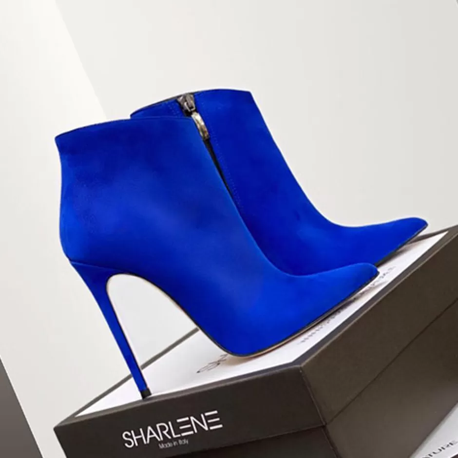 Donna SHARLENE CALZATURE Tronchetti-Bluette Suede Ankle Boot - Cod. 29979