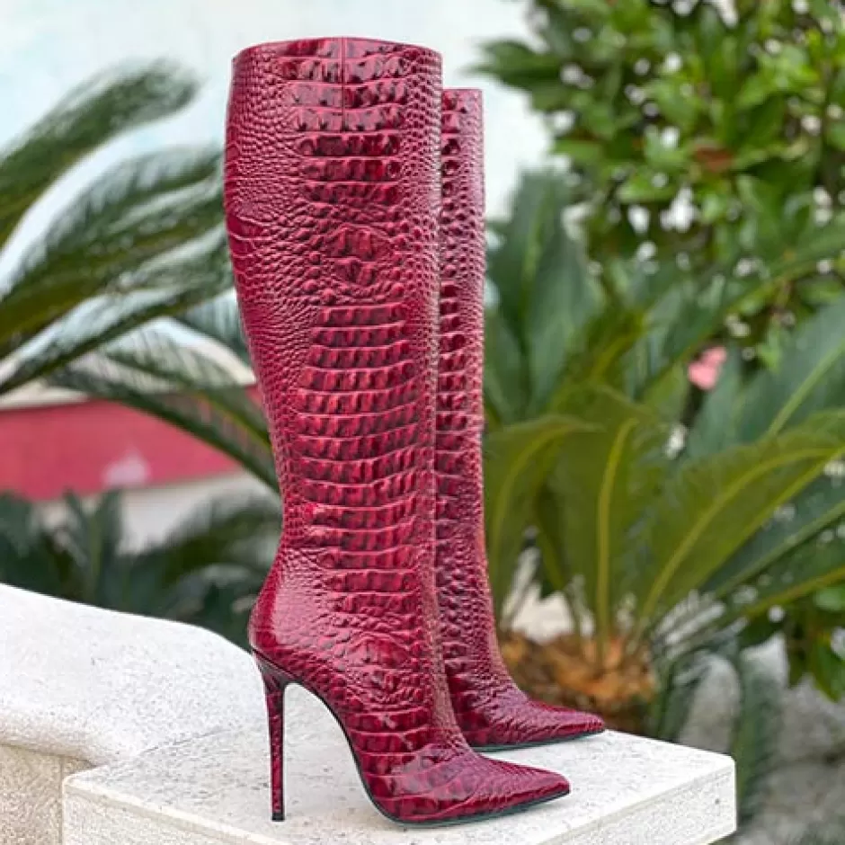 Donna SHARLENE CALZATURE Stivali-Burgundy Coconut Boot - Cod. 29723