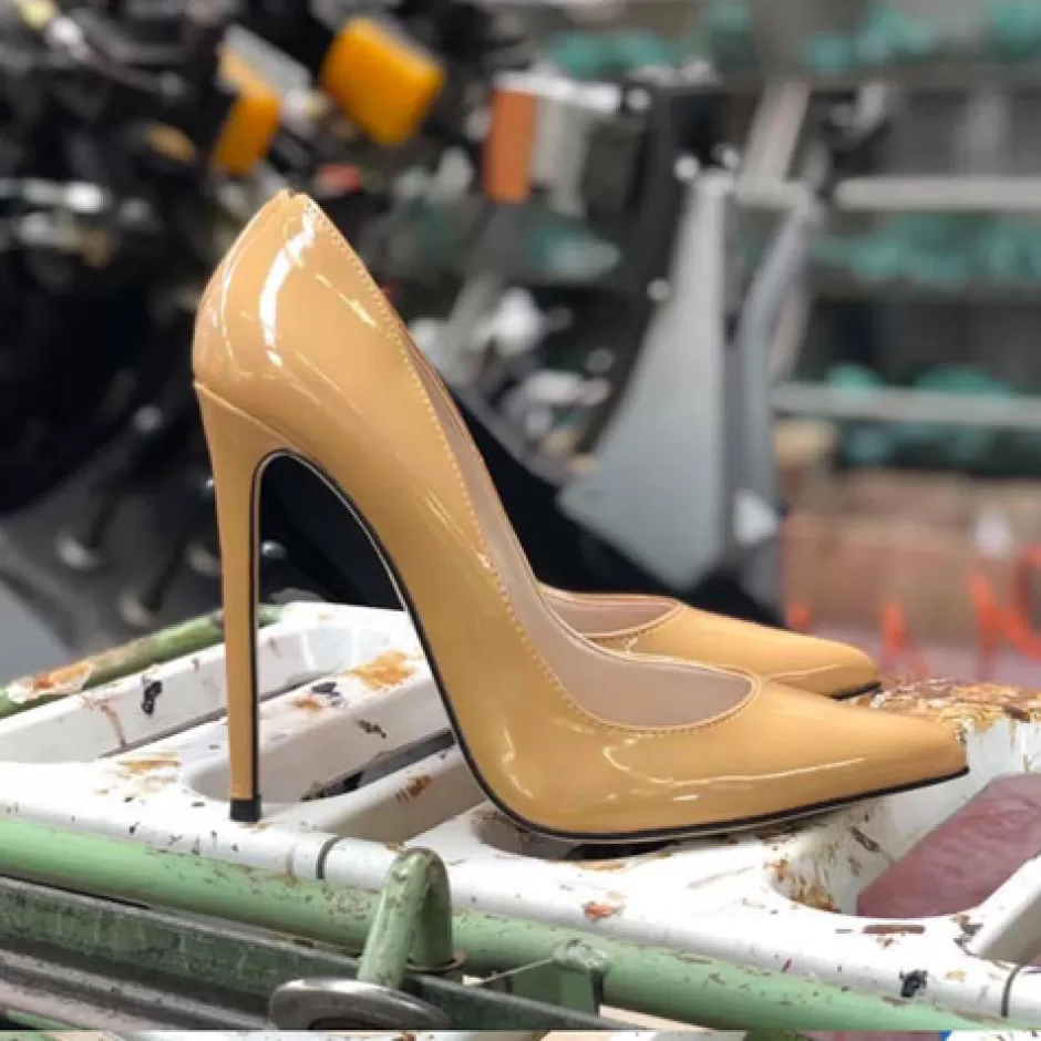 Donna SHARLENE CALZATURE Decollete-Cappuccino Patent Leather Pumps - Cod. 25708