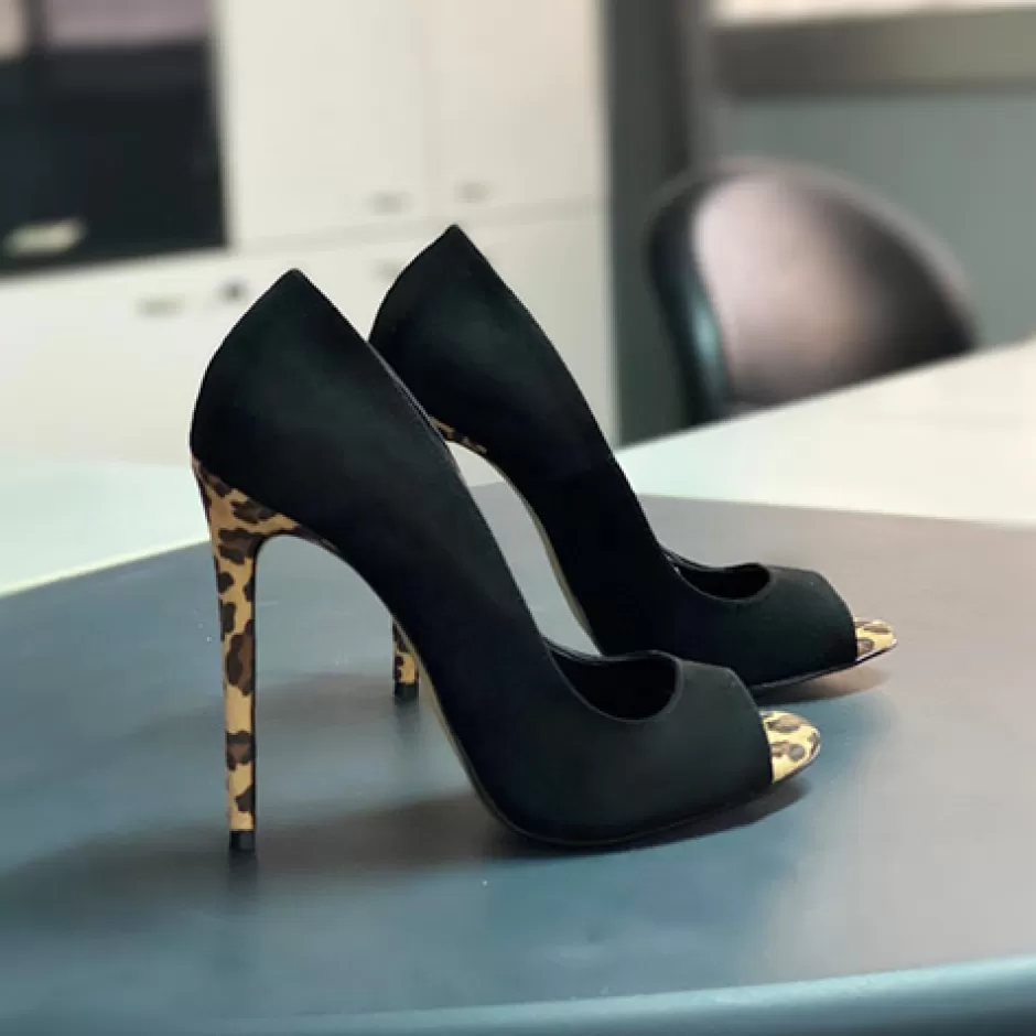 Donna SHARLENE CALZATURE Decollete-Decollete Black/ Spotted Suede - Cod. 29358