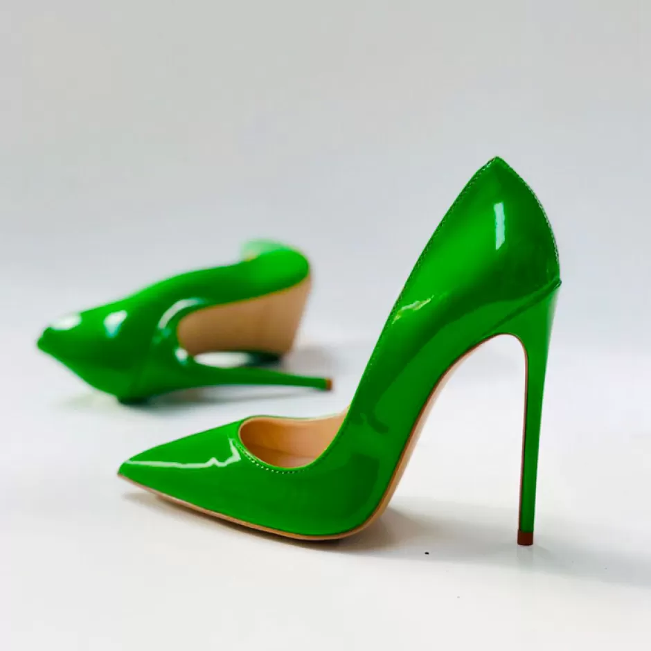Donna SHARLENE CALZATURE Decollete-Decollete Green Patent Leather - Cod. 29786