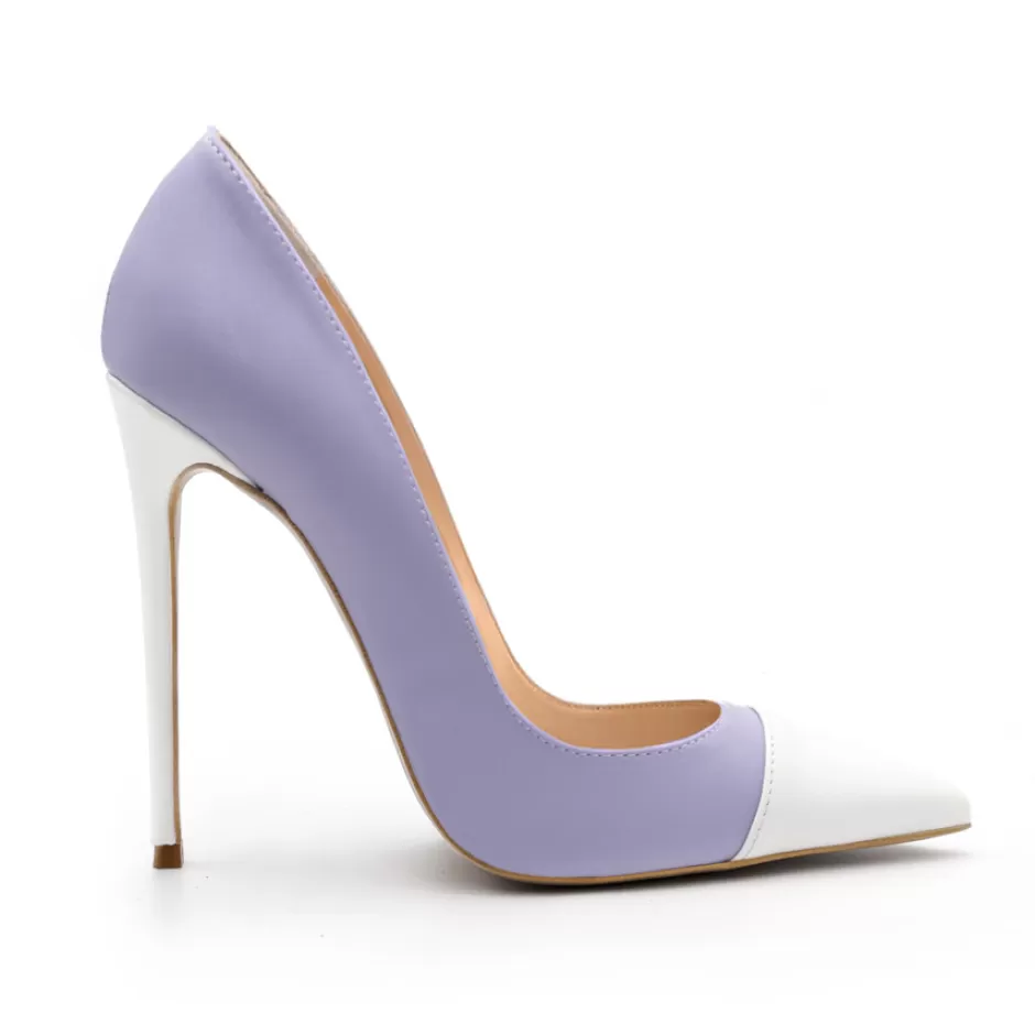 Donna SHARLENE CALZATURE Decollete-Decollete Leather Wisteria/White - Cod. 38875