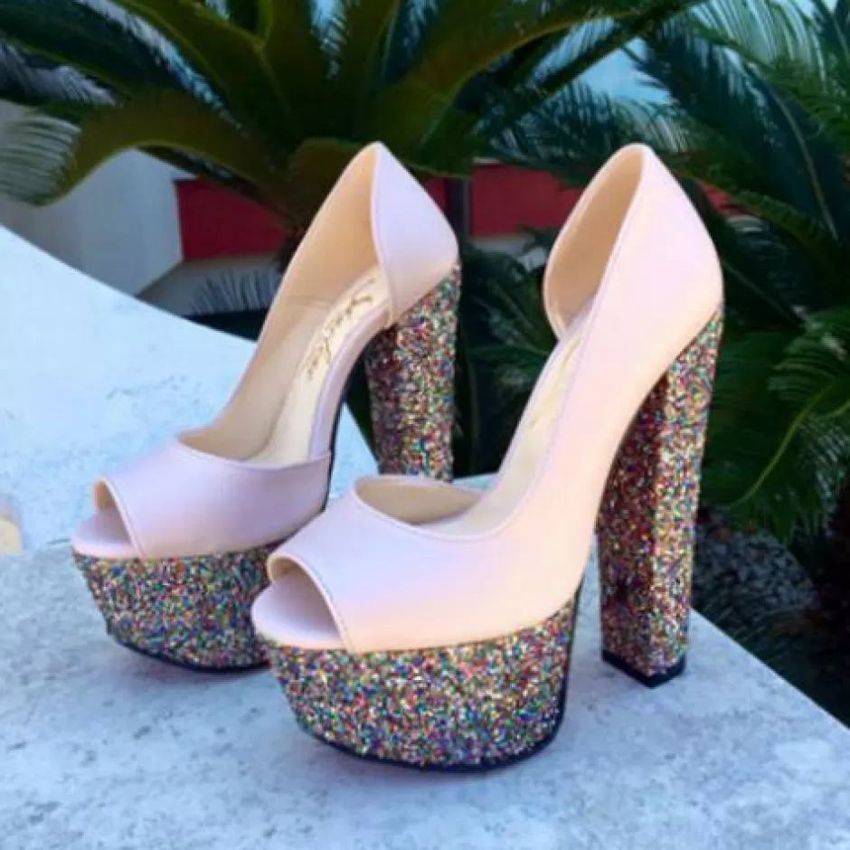 Donna SHARLENE CALZATURE Decollete-Decollete Pyperry Leather/ Multicolor Glitter - Code 16552