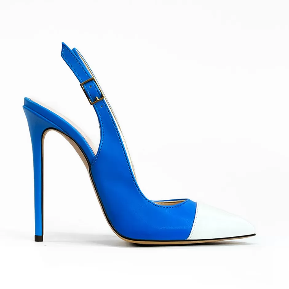 Donna SHARLENE CALZATURE Decollete-Decollete Slingback E/White Leather - Code 32362