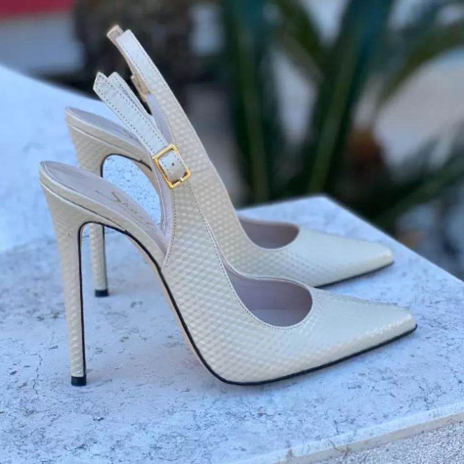 Donna SHARLENE CALZATURE Decollete-Decollete Slingback Patent Leather Cube - Cod. 12927