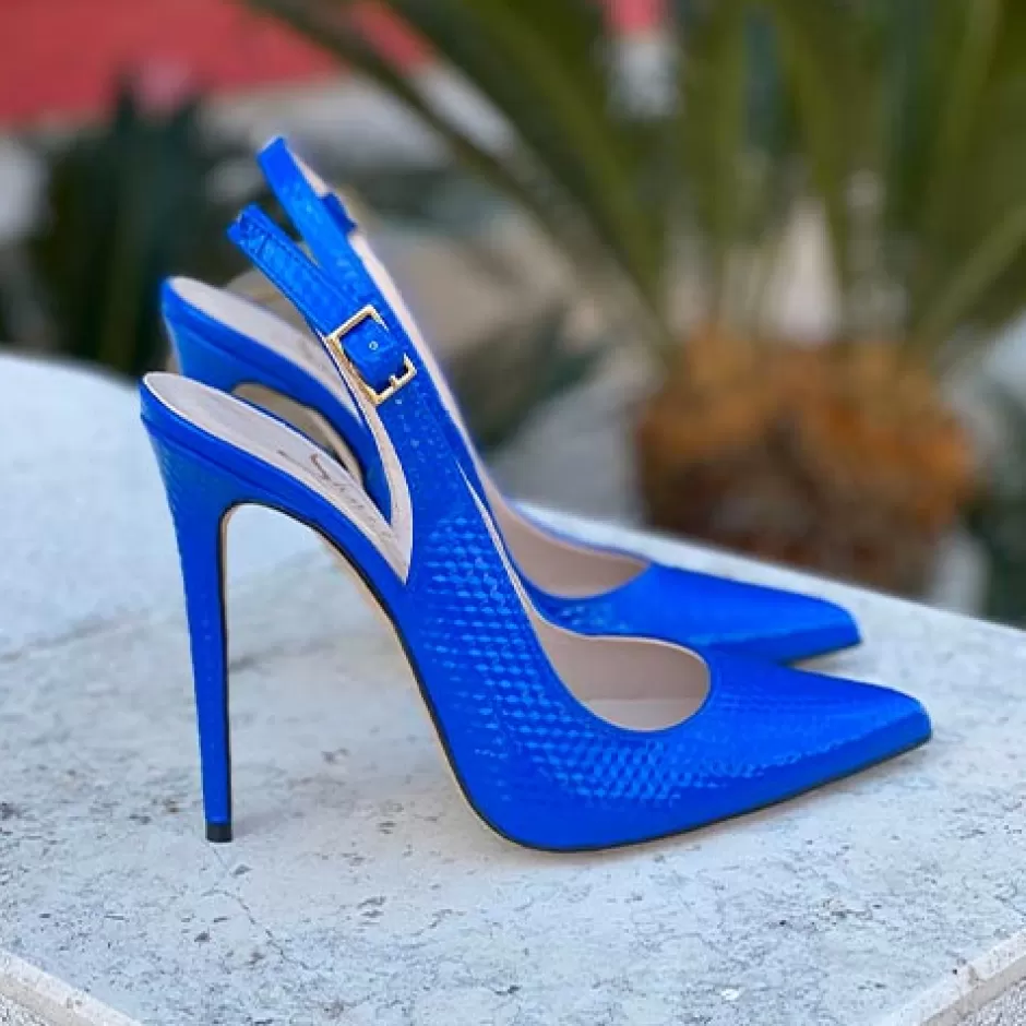 Donna SHARLENE CALZATURE Decollete-Decollete Slingback Patent Leather Cube - Cod. 12947