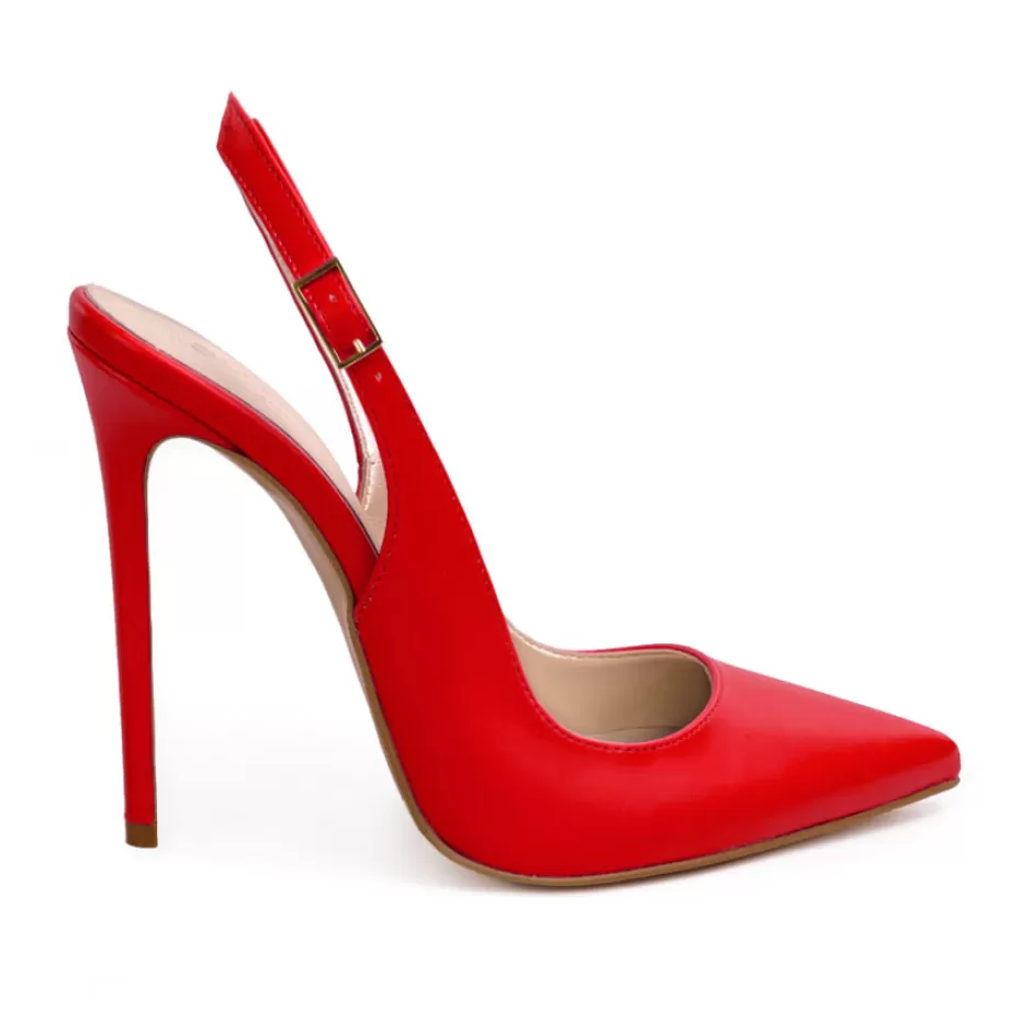 Donna SHARLENE CALZATURE Decollete-Decollete Slingback Red Leather - Cod. 31762