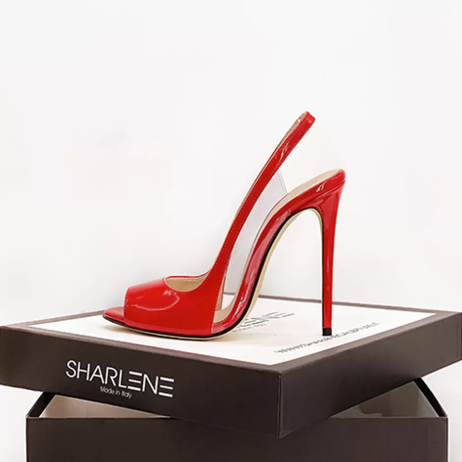 Donna SHARLENE CALZATURE Decollete-Decollete Vernice Rossa/ Vinile – Cod. 14357