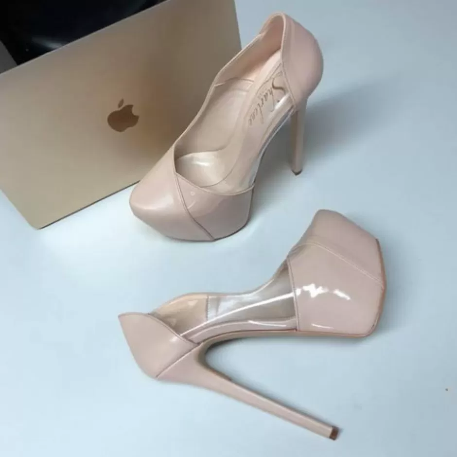 Donna SHARLENE CALZATURE Decollete-Flesh Leather/ Transparent Vinyl Patent Leather Pumps - Cod. 23192