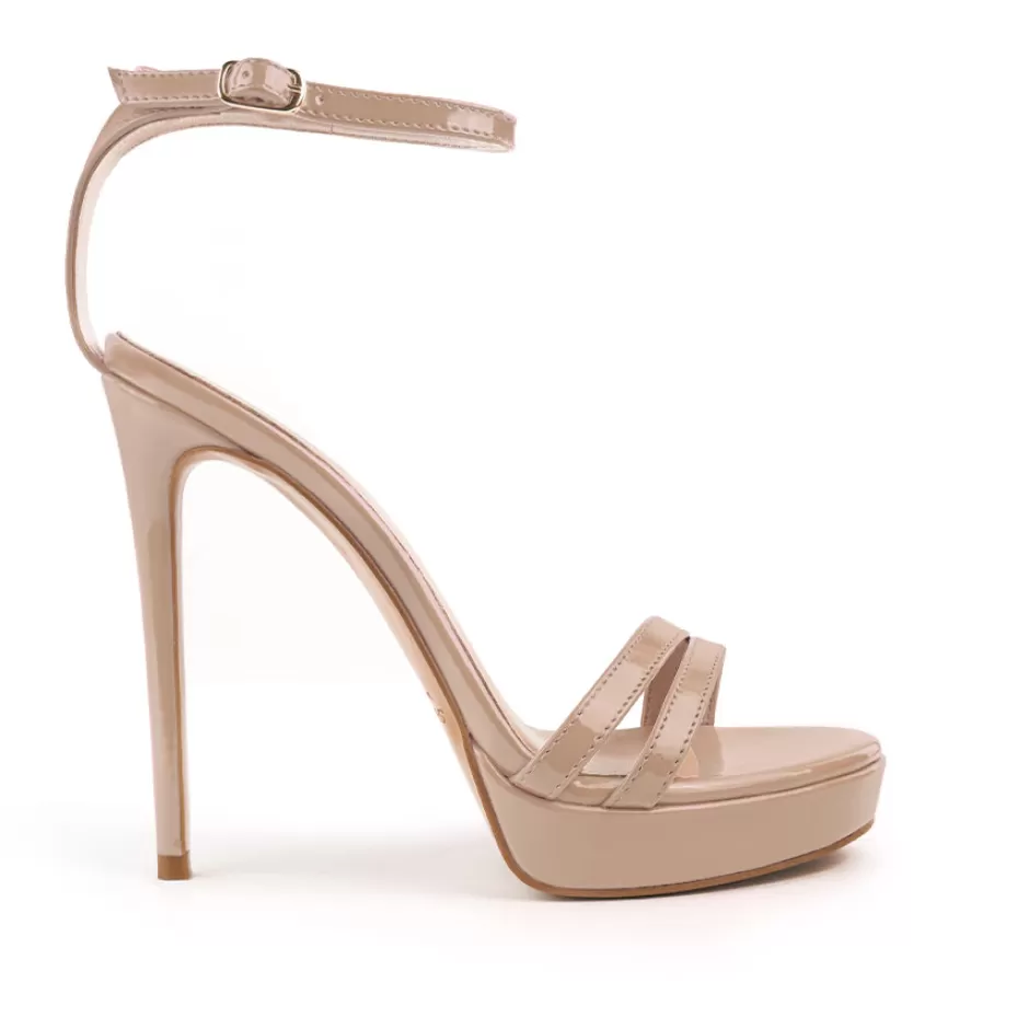 Donna SHARLENE CALZATURE Sandali-Flesh Patent Leather Sandal - Cod. 41595