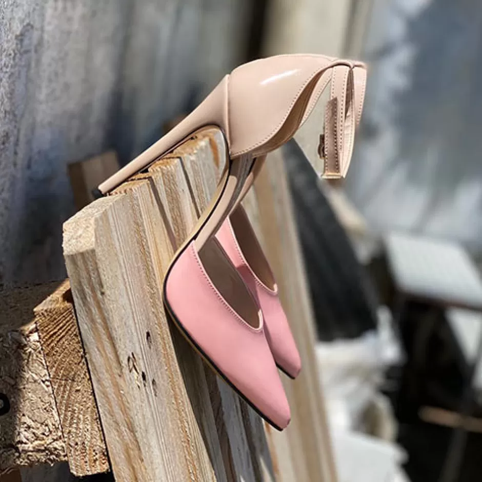 Donna SHARLENE CALZATURE Sandali-Flesh/Pink Patent Leather Sandal - Cod. 28500