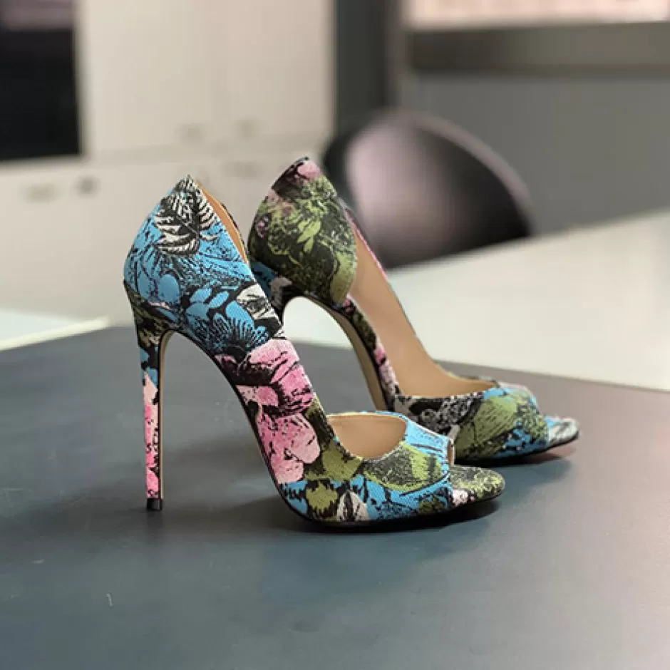 Donna SHARLENE CALZATURE Decollete-Flowered Fabric Pump - Cod. 29224