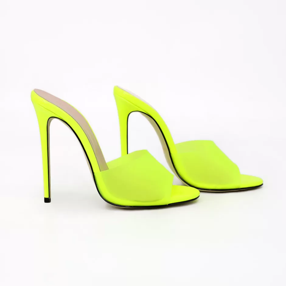 Donna SHARLENE CALZATURE Sandali-Fluorescent Yellow Patent Leather/Vinyl Sandal - Cod. 17799
