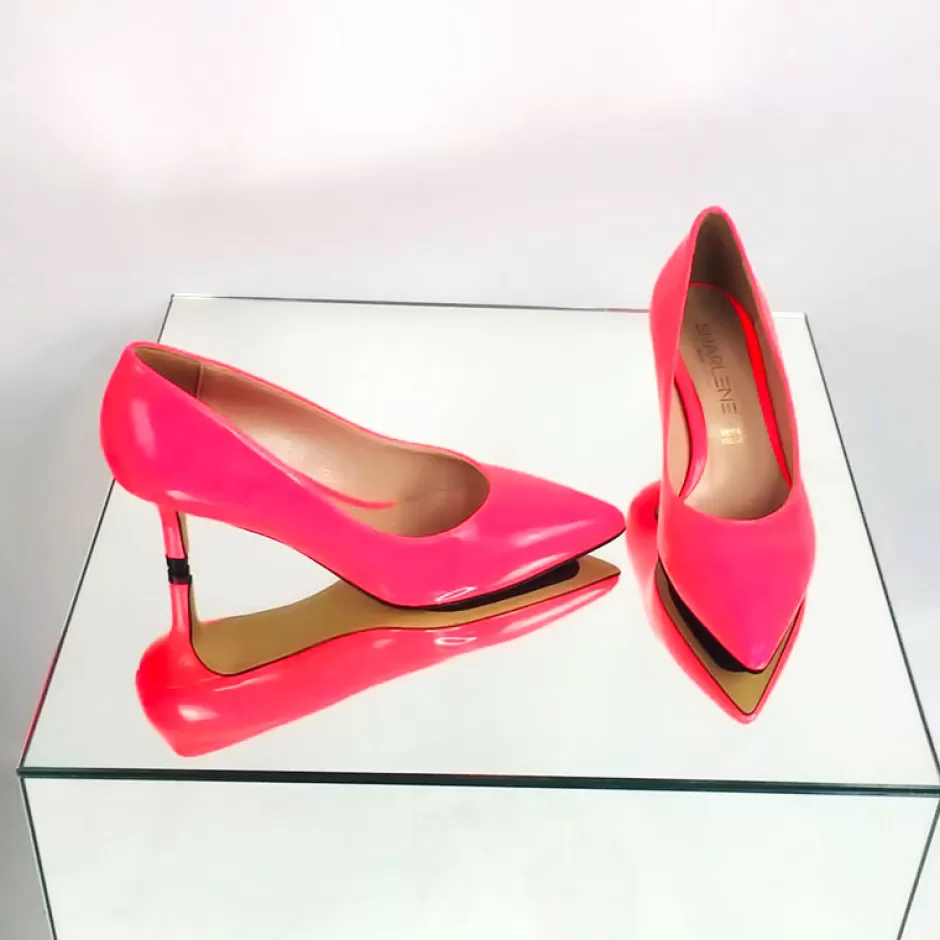 Donna SHARLENE CALZATURE Decollete-Fuchsia Fluo Patent Leather Pumps - Cod. 21556