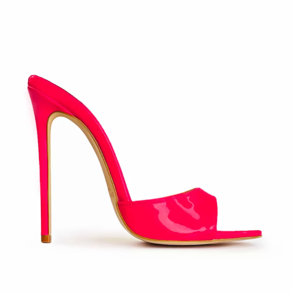 Donna SHARLENE CALZATURE Sandali-Fuchsia Fluo Patent Leather Sabot Sandal - Cod. 32133