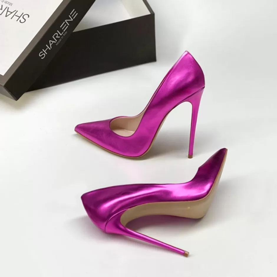 Donna SHARLENE CALZATURE Decollete-Fuchsia Laminated Decollete - Cod. 16763