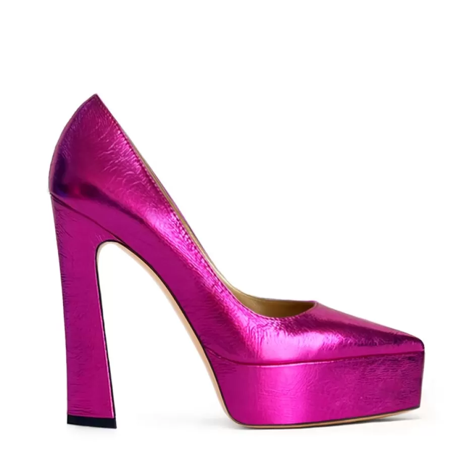 Donna SHARLENE CALZATURE Decollete-Fuchsia Laminated Decollete - Cod. 37854