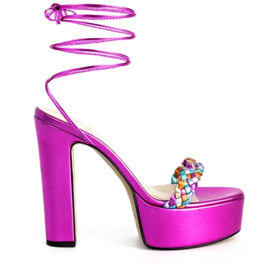 Donna SHARLENE CALZATURE Sandali-Fuchsia/ Multicolor Laminated Sandal - Cod. 39995