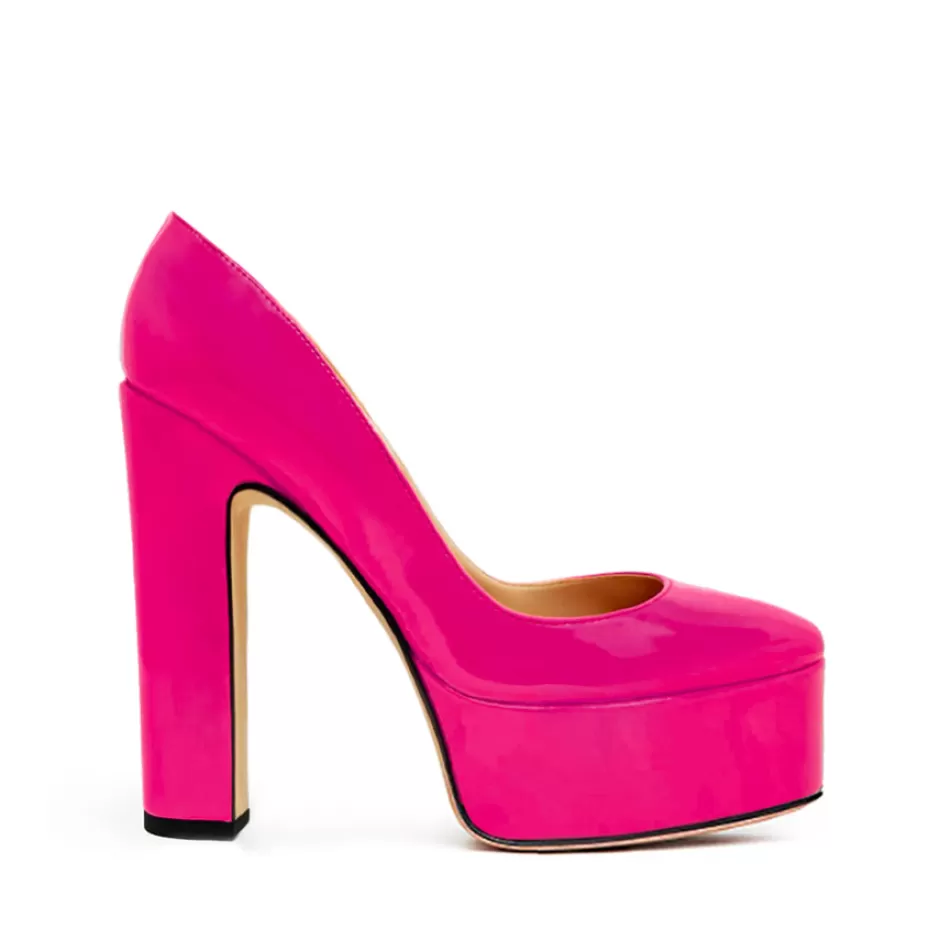 Donna SHARLENE CALZATURE Decollete-Fuchsia Patent Leather Pumps - Cod. 38844