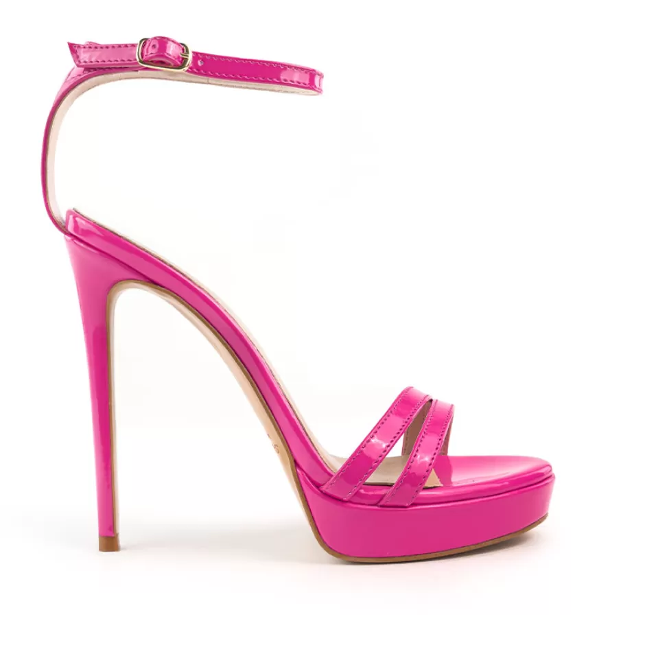 Donna SHARLENE CALZATURE Sandali-Fuchsia Patent Leather Sandal - Cod. 41577