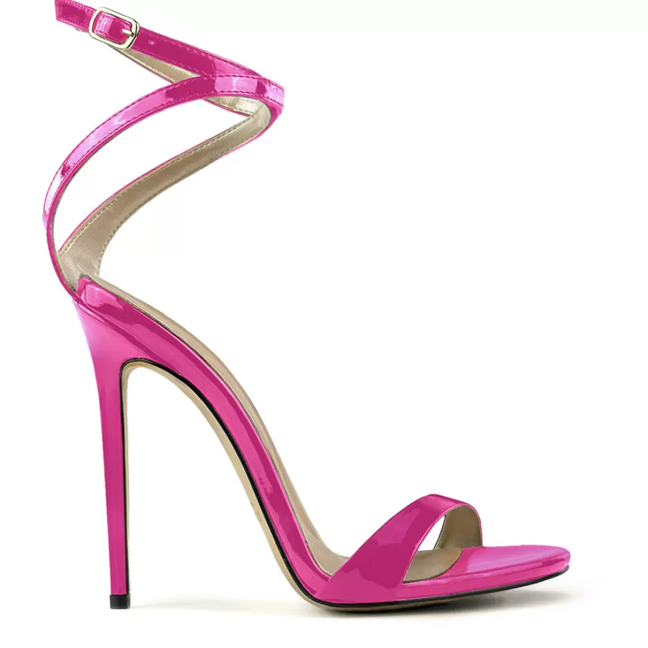 Donna SHARLENE CALZATURE Sandali-Fuchsia Patent Leather Slingback Sandal - Cod. 41497