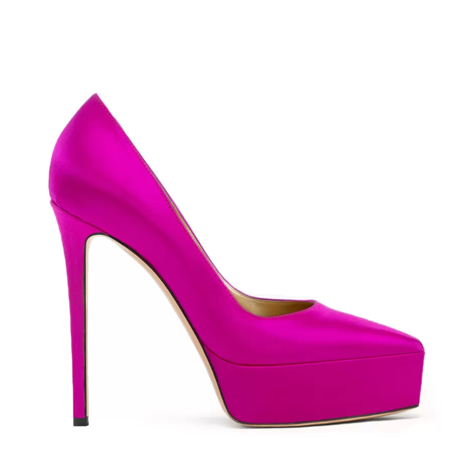 Donna SHARLENE CALZATURE Decollete-Fuchsia Satin Decollete - Cod. 37776