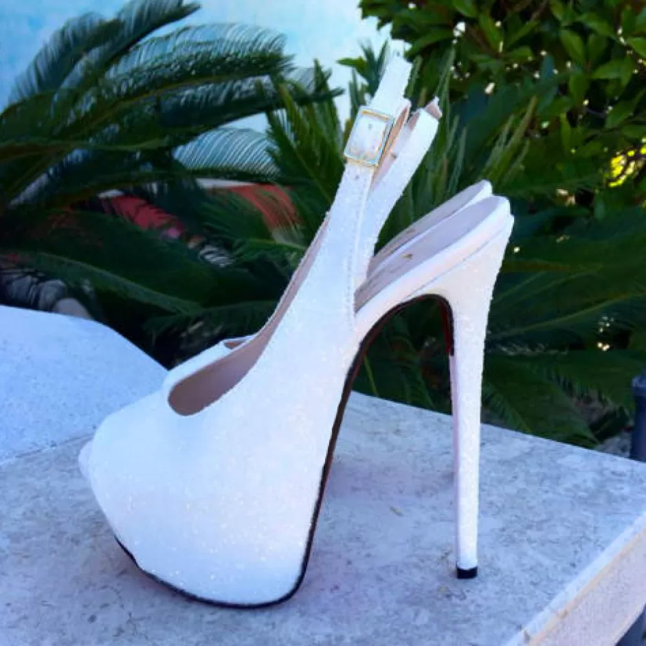 Donna SHARLENE CALZATURE Decollete-Glitter White Pumps - Cod. 13767