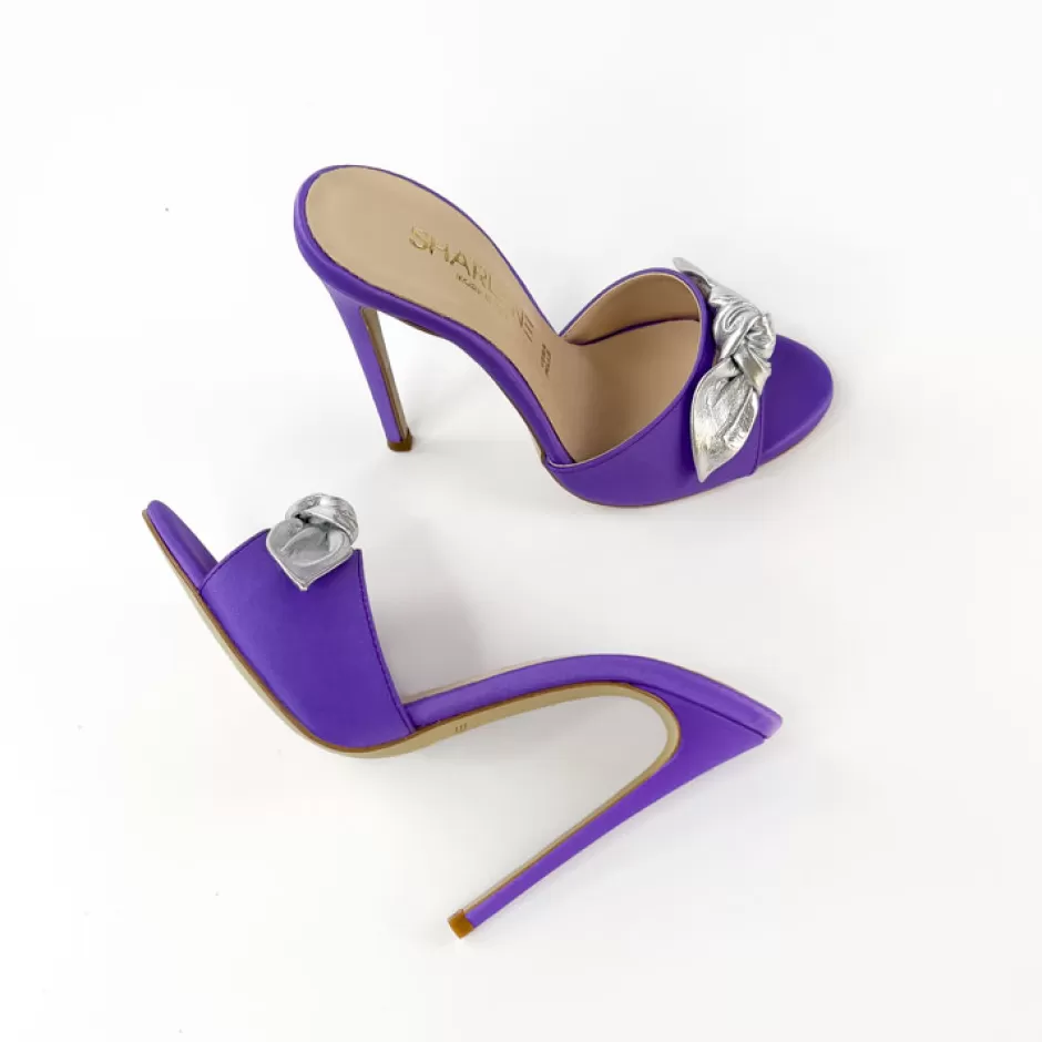 Donna SHARLENE CALZATURE Sandali-Glycine/Silver Satin Sandal - Cod. 34047