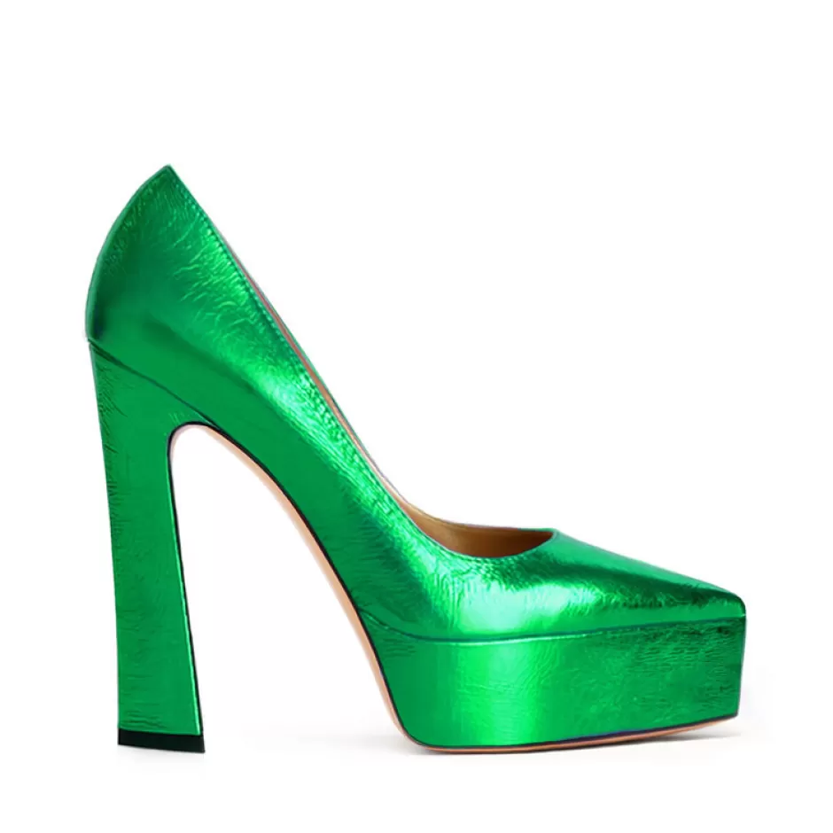 Donna SHARLENE CALZATURE Decollete-Green Laminated Decollete - Cod. 37889