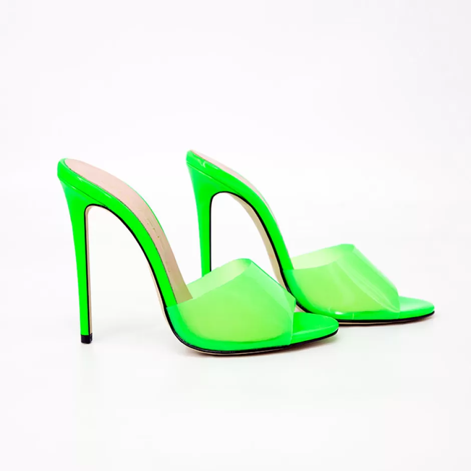 Donna SHARLENE CALZATURE Sandali-Green Patent Leather/Vinyl Sandal - Cod. 17913