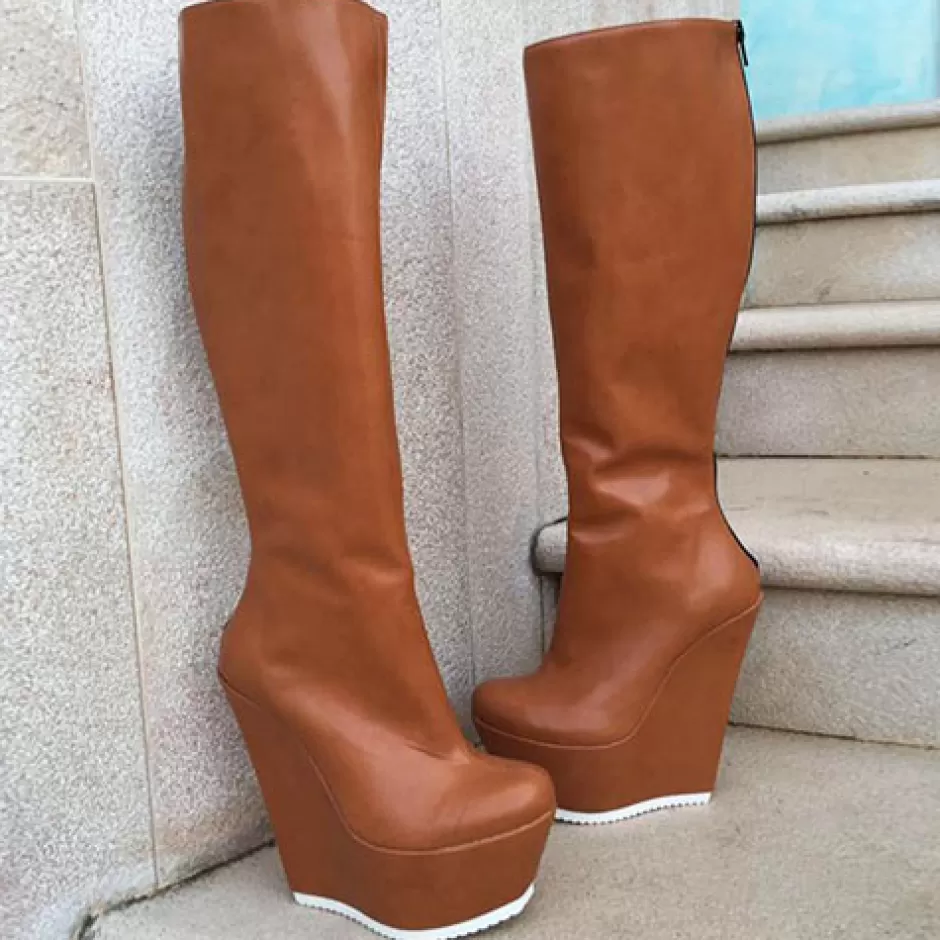 Donna SHARLENE CALZATURE Stivali-Leather Boot Zeppa - Code 13361