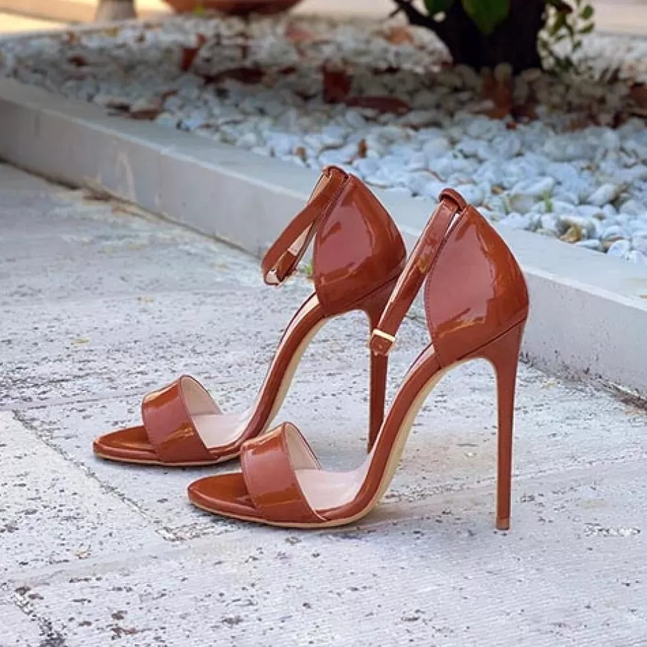 Donna SHARLENE CALZATURE Sandali-Leather Patent Leather Sandal - Cod. 28804