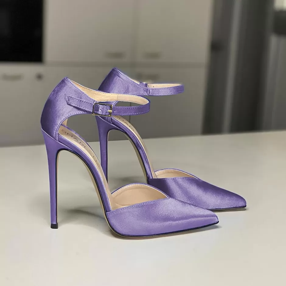 Donna SHARLENE CALZATURE Sandali-Lilac Satin Sandal - Cod. 15857