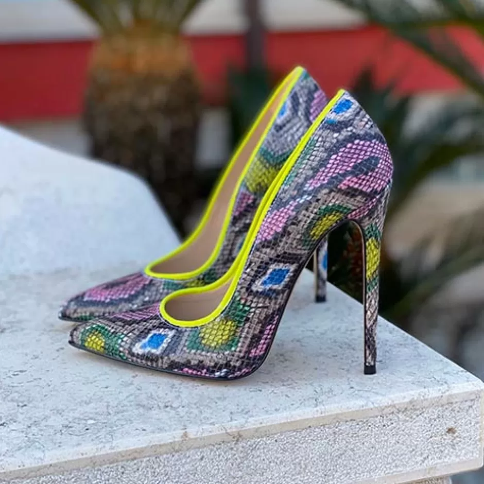 Donna SHARLENE CALZATURE Decollete-Multicoloured/Yellow Python Decollete - Cod. 27382