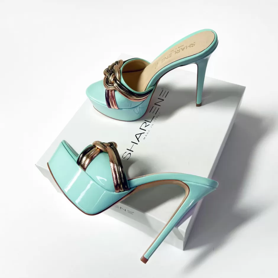 Donna SHARLENE CALZATURE Sandali-Patent Leather/ Laminated Sabot - Cod. 32359