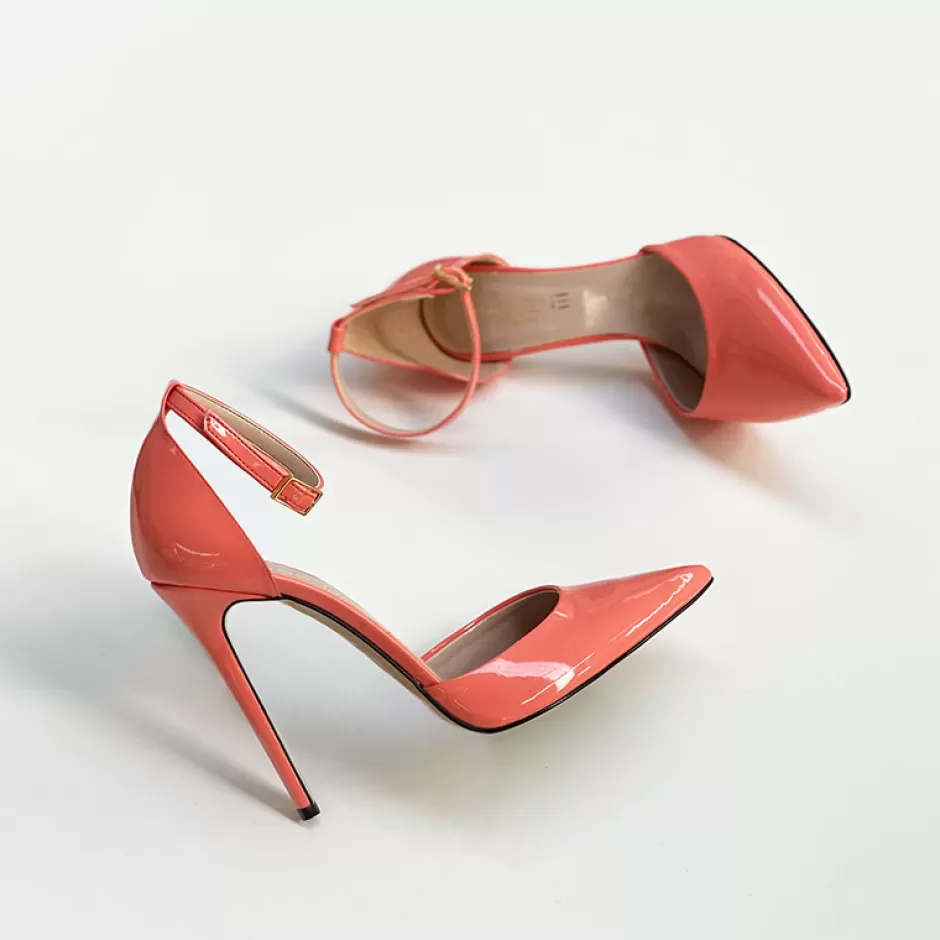 Donna SHARLENE CALZATURE Sandali-Peach Patent Leather Sandal - Cod. 16930